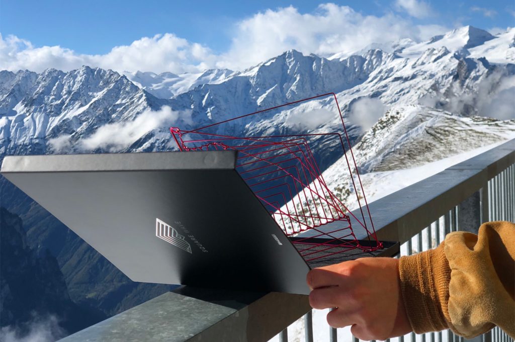 Unboxing the Coral Red Square Wave in the Swiss Alps