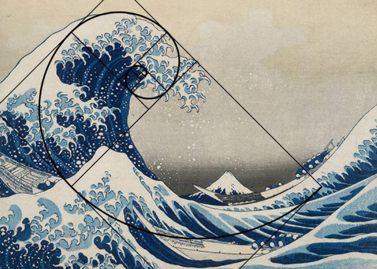 The golden proportion in The Wave by Hokusai