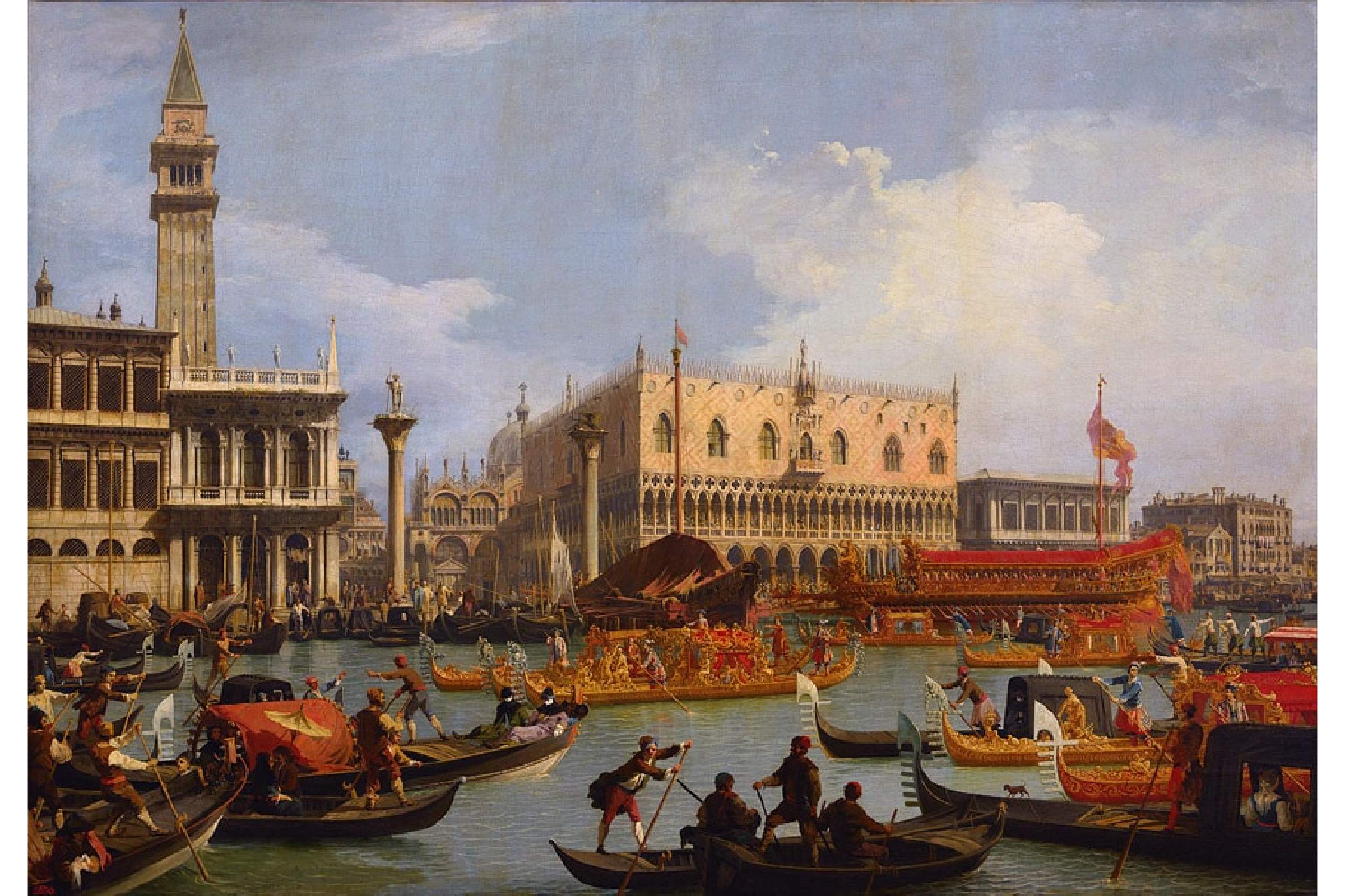 canaletto bucentaur return to the pier by the palazzo ducale