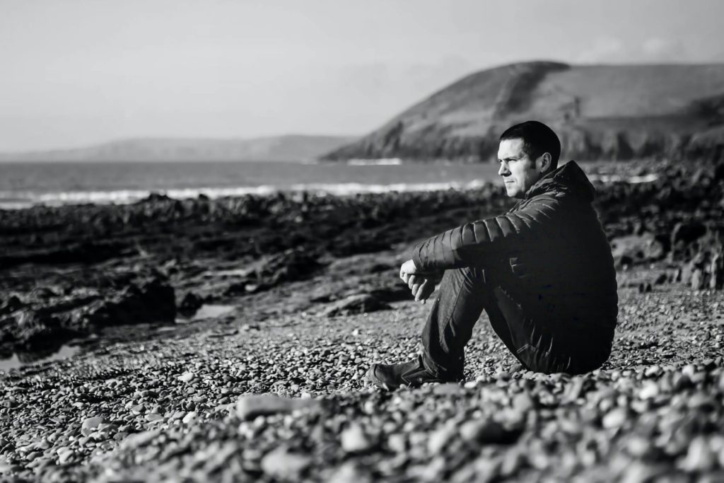 Ivan Black at the beach of Pembrokeshire
